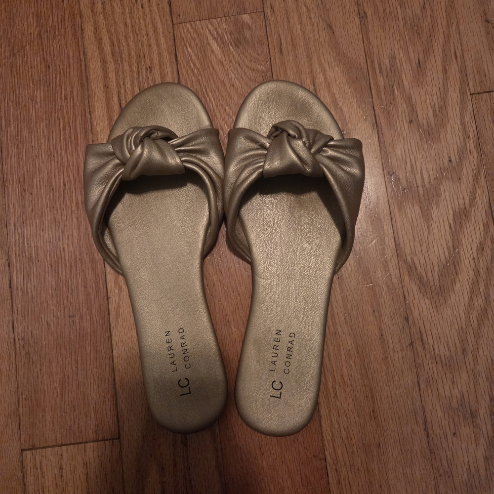 LC Lauren Conrad Metallic Gold Women's Sandals